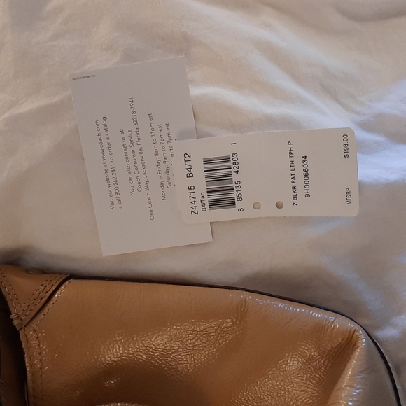 Tan shoulder bag y2k Coach Patent Leather w tags in pocket vintage - Picture 3 of 12